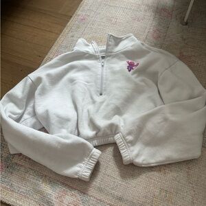 Roller Rabbit White Pullover with Purple Logo
